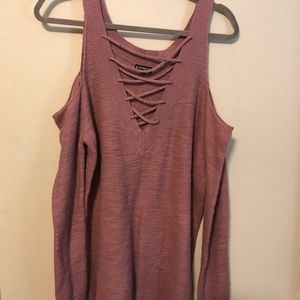 Express cold shoulder sweater